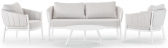 Комплект мягкой мебели Grattoni Grid алюминий, олефин белый, светло-серый Фото 1