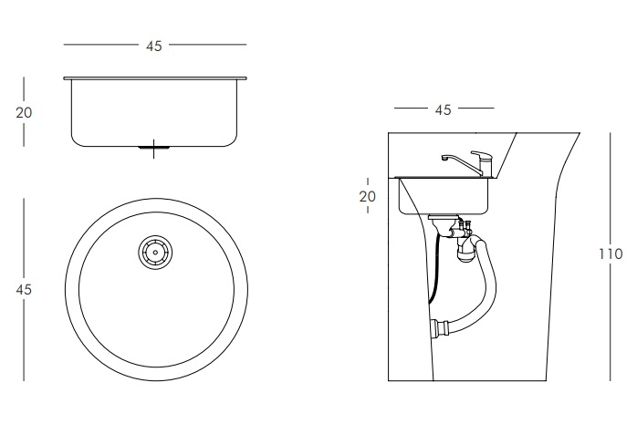 Мойка к пластиковой барной стойке Jumbo, Break Sink