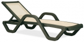 Шезлонг-лежак пластиковый Veranda Garden Marcel 3 полипропилен, текстилен зеленый, бежевый Фото 1