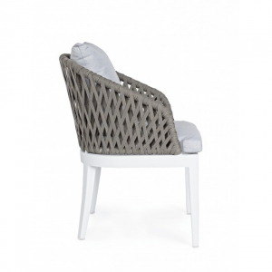 Кресло плетеное с подушками Garden Relax Pelican алюминий, акриловая нить, полиэстер белый/серый Фото 5