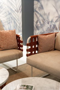 Комплект плетеной лаунж мебели Rever Nido сталь, роуп, полиэстер, мрамор белый, 14, 6/10, 1/5, 6/5, белый мрамор Каррара Фото 15