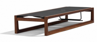 Шезлонг-лежак деревянный GARDENIUS Deep Textile ироко, текстилен Фото 6