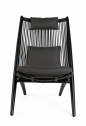 Лаунж-стул плетеный с подушками Garden Relax Aloha алюминий, роуп, полиэстер черный, темно-серый Фото 4