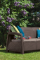 Диван пластиковый Keter Corfu Love Seat Max пластик с имитацией плетения коричневый Фото 6