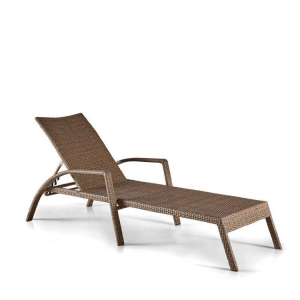 Шезлонг-лежак плетеный Afina A30B-W56 Light Brown искусственный ротанг, сталь светло-коричневый Фото 1
