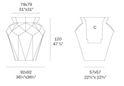 Кашпо пластиковое Vondom Origami Hanami Basic полиэтилен Фото 2