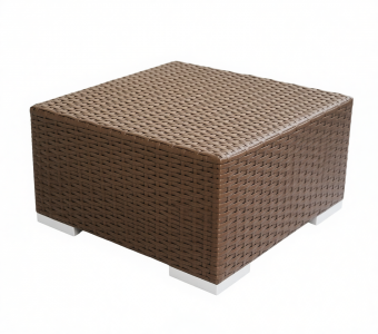 Столик плетеный журнальный ReeHouse Tama оцинкованная сталь, искусственный ротанг коричневый люкс Фото 1