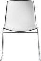 Стул пластиковый на полозьях PEDRALI Tweet сталь, полипропилен хромированный, белый, черный Фото 1