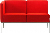 Диван модульный с правым подлокотником Профдиван Авеню дерево, металл, кожа красный Фото 1