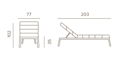 Лежак плетеный с матрасом Grattoni Atol алюминий, роуп, олефин антрацит, темно-серый, серый Фото 2