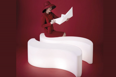 Скамья пластиковая светящаяся SLIDE Wave Lighting полиэтилен белый Фото 4