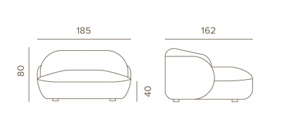 Лаунж-диван с подушкой Grattoni Nest алюминий, олефин тортора, песочный Фото 2