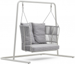Диван-качели плетеный с подушками Varaschin Tibidabo сталь, алюминий, роуп, ткань Фото 4