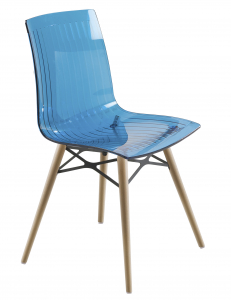 Стул прозрачный PAPATYA X-Treme-S Wox Beech Wood бук, пластик натуральный, синий Фото 1