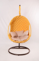 Кресло подвесное плетеное Pride Design Валио Гламур сталь, микровелюр желтый Фото 12