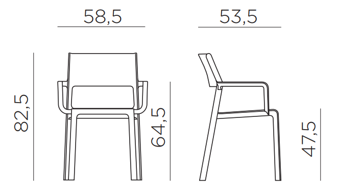 Кресло пластиковое Trill Armchair, горчичный