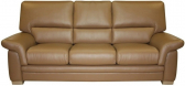 Диван прямой трехместный Профдиван Империал дерево, кожа коричневый Фото 2