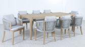 Комплект обеденной мебели на 8 персон Tagliamento Veneto акация, роуп, олефин светлый тик, серый Фото 4