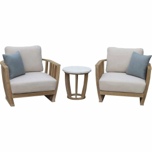 Кресло деревянное с подушками Tagliamento Woodland эвкалипт, олефин натуральный, бежевый Фото 14