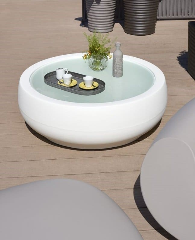 Столик пластиковый журнальный со стеклом Chubby Side Table Standard