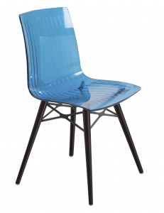 Стул прозрачный PAPATYA X-Treme-S Wox Beech Wood бук, пластик венге, синий Фото 1