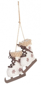 Декор Подвесные коньки с орнаментом Garden Relax Cortina сосна, металл, джут, полиуретан красный, кремовый Фото 1