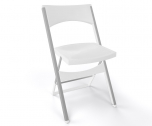 Стул пластиковый складной Gaber Compact алюминий, технополимер белый Фото 1