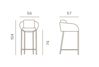 Кресло барное плетеное с подушкой Grattoni Tahiti алюминий, роуп, текстилен черный, темно-серый, черный Фото 2