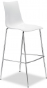 Стул барный пластиковый Scab Design Zebra Antishock сталь, поликарбонат хром, белый Фото 1
