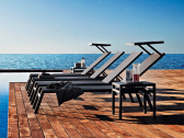 Шезлонг-лежак металлический с козырьком Varaschin Victor алюминий, батилин Фото 1