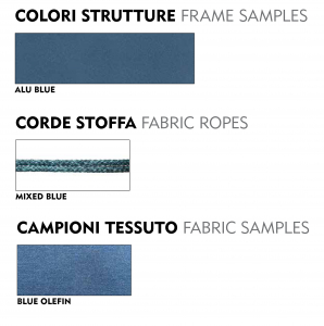 Комплект мягкой мебели Grattoni Soft Modular алюминий, роуп, олефин синий Фото 3