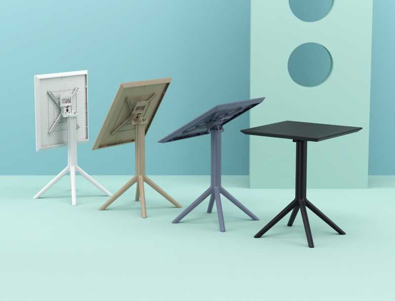 Стол пластиковый складной Sky Folding Table 60, белый, 600х600х740 мм