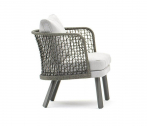 Кресло плетеное с подушками Varaschin Emma алюминий, роуп, ткань Фото 3