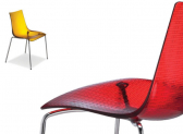 Стул пластиковый прозрачный Scab Design Dea Scratchproof 4 legs сталь, поликарбонат оранжевый Фото 2