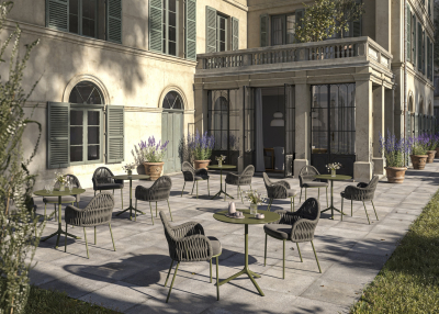 Кресло плетеное с подушкой Scab Design Malvasia Riviera сталь, роуп, акрил оливковый, графит Фото 22