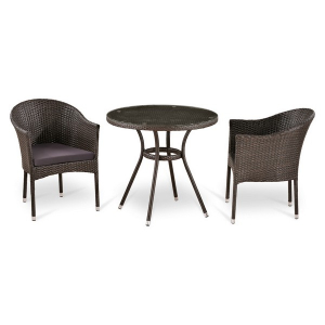 Комплект плетеной мебели Afina T283ANT/Y350-W51 Brown 2Pcs искусственный ротанг, сталь коричневый, бронзовый Фото 1