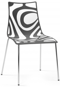 Стул прозрачный Scab Design Wave 4 legs сталь, технополимер хром, антрацит Фото 1