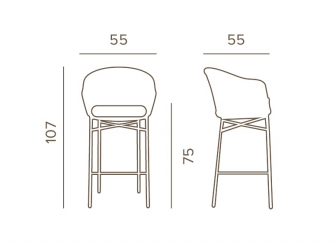 Кресло плетеное барное с подушкой-thumbs-Фото3