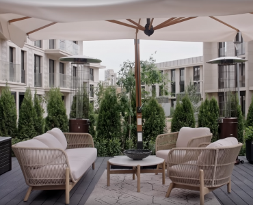 Диван деревянный плетеный трехместный Tagliamento Talara акация, роуп, олефин бежевый, лен Фото 7