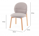 Стул деревянный с обивкой Tagliamento Meiko бук, букле натуральный, серый Фото 2
