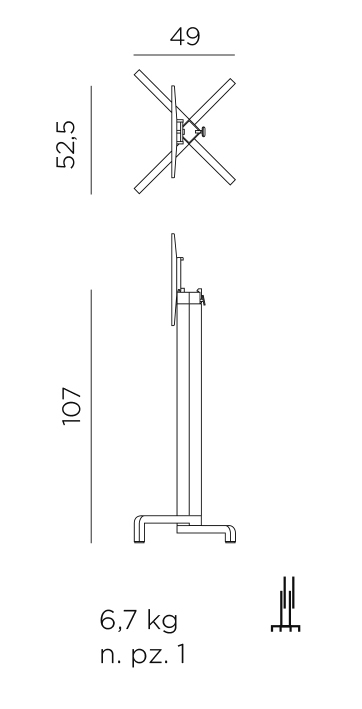 Подстолье металлическое барное Ibisco High Special