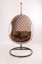 Кресло подвесное плетеное Pride Design Валио Гламур сталь, микровелюр бежевый Фото 4