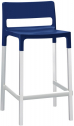 Стул полубарный пластиковый Scab Design Divo алюминий, стеклопластик синий Фото 1