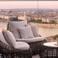 Столик плетеный кофейный JANUS et Cie Vino алюминий, искусственный ротанг, мрамор лавовый, белый Фото 12