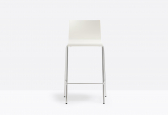 Стул пластиковый полубарный PEDRALI Kuadra сталь, технополимер хромированный, белый Фото 8