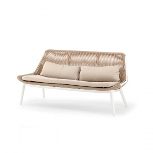 Комплект плетеной мебели Grattoni Como алюминий, искусственный ротанг, олефин белый, натуральный, шампанское Фото 5