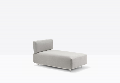 Модуль без подлокотников PEDRALI Arki-Sofa сталь, алюминий, тик, ткань белый, серый Фото 4