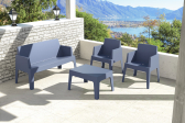 Диван пластиковый двухместный Siesta Contract Box Sofa полипропилен темно-серый Фото 6