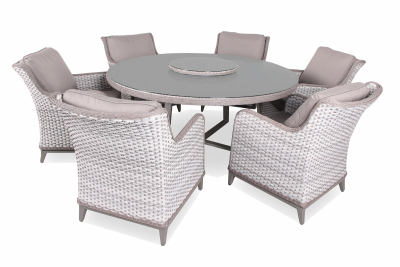 Стол плетеный обеденный со стеклом Tagliamento Orlando алюминий, искусственный ротанг, стекло Фото 3