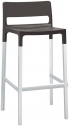 Стул барный пластиковый Scab Design Divo анодированный алюминий, стеклопластик антрацит Фото 5
